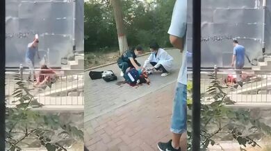 河北邯郸峰峰矿区惊魂一幕 女子因出轨离婚遭前夫报复 前夫当警察面持刀连砍20余刀！